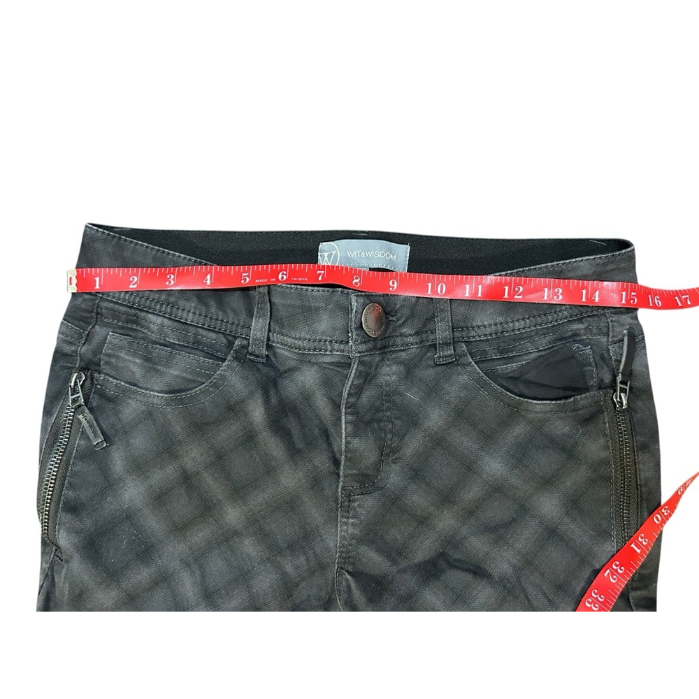 WIT & WISDOM Ab Solution Gray Plaid Skinny Jeans Size 6 - Picture 7 of 9